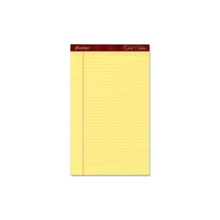 Esselte Esselte Gold Fibre Pad, 8-1/2" x 14", Wide Ruled, Canary, 50 Sheets/Pad, 12 Pads/Pack 20030